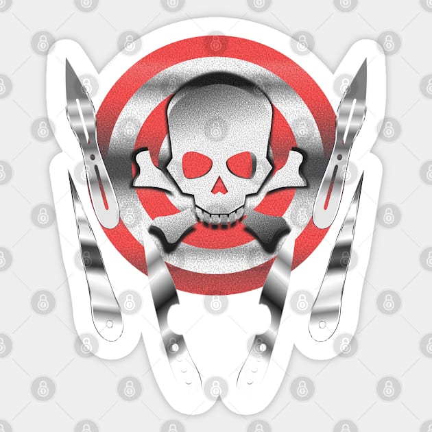 Jolly Target and Assorted Throwing Knives Sticker by geodesyn